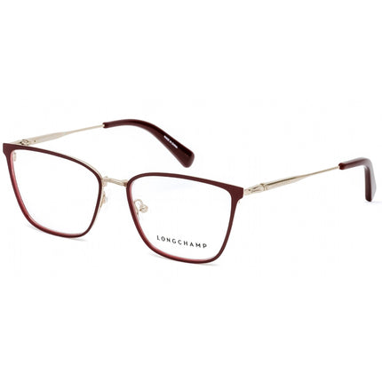 Longchamp Women's Eyeglasses - Clear Demo Lens Burgundy Square Frame | LO2125 604 ,
