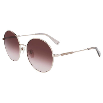 Longchamp Women's Sunglasses - Metal Rose Gold Round Frame Plastic Lens | LO143S 774 ,
