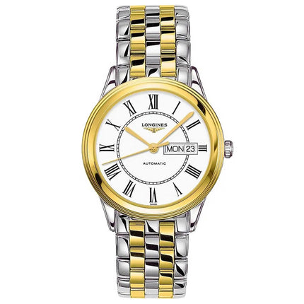 Longines Men's Automatic Watch - Flagship White Dial Two Tone Bracelet | L48993217 ,
