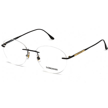 Longines Men's Eyeglasses - Clear Demo Lens Matte Black Rimless Frame | LG5002-H 002 ,