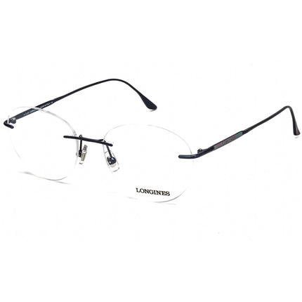 Longines Men's Eyeglasses - Clear Demo Lens Shiny Blue Rimless Frame | LG5002-H 090 ,