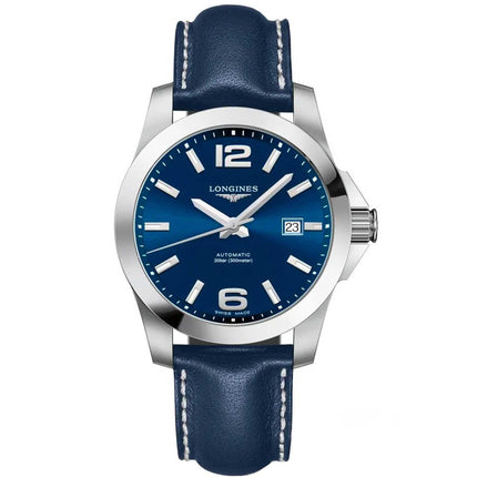 Longines Men's Watch - Conquest Automatic Power Reserve Blue Leather Strap | L37774997 ,