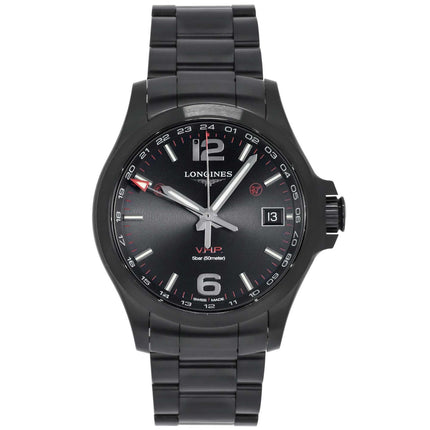 Longines Men's Watch - Conquest V.H.P. Black Dial Stainless Steel Bracelet | L37182566 ,