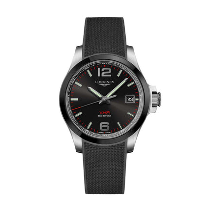 Longines Men's Watch - Conquest V.H.P. Swiss Quartz Black Rubber Strap | L37194569 ,