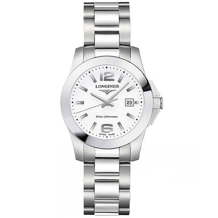 Longines Women's Watch - Conquest White Dial Stainless Steel Bracelet | L33764166 ,