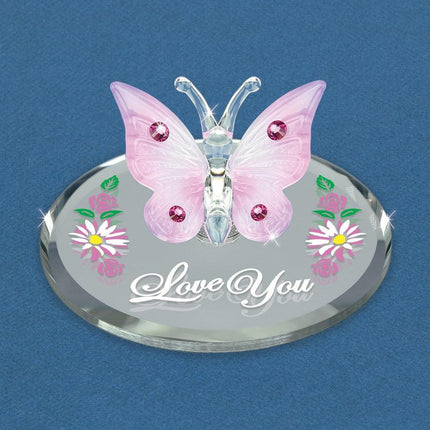 Love You Butterfly Glass Figurine ,