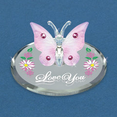 Love You Butterfly Glass Figurine