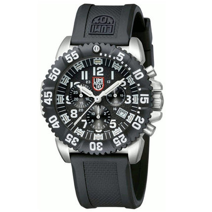 Luminox 3181 Men's Sea Colormark Chronograph Black Dial Rubber Strap Steel Dive Watch ,