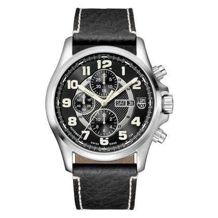 Luminox Men's Automatic Watch - Field Valjoux Black Dial Silver Tone Case | XL.1861 ,