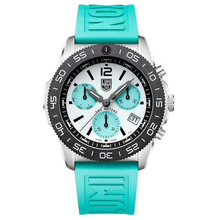 Luminox Men's Chronograph Watch - Pacific Diver Teal and White Dial Strap | XS.3143.1 ,