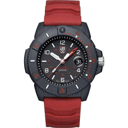 Luminox Men's Military Dive Watch - Navy Seal Black Dial Red Rubber Strap | 3615.LM ,