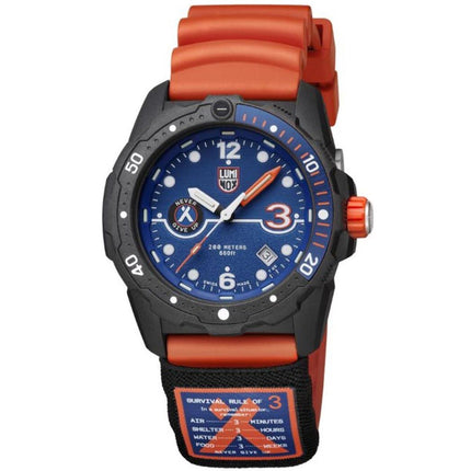 Luminox Men's Quartz Watch - Bear Grylls Survival Orange Rubber Strap | 3723.R3.1 ,