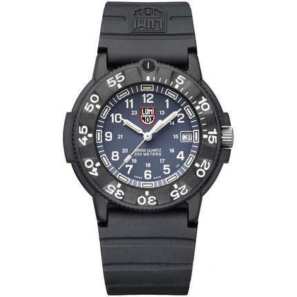 Luminox Men's Quartz Watch - Navy Seal Blue Dial Black Rubber Strap | 3002.NSF ,