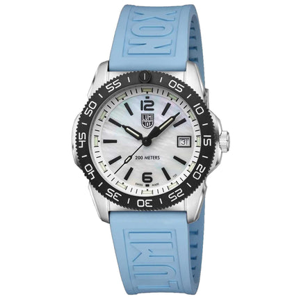Luminox Men's Quartz Watch - Pacific Diver Ripple Coastal Blue Rubber Strap | 3124.M ,