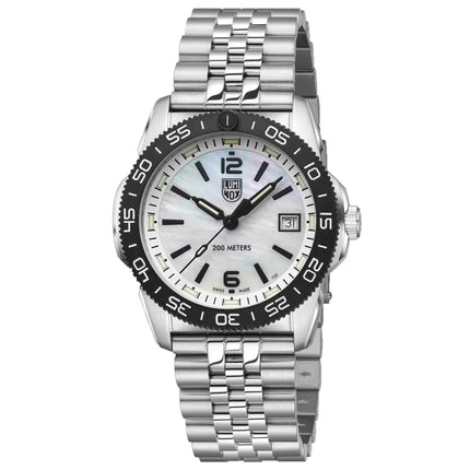 Luminox Men's Quartz Watch - Pacific Diver Ripple MOP Dial Silver Bracelet | 3126.M ,