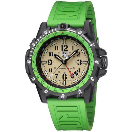 Luminox Men's Swiss Quartz Watch - Commando Raider Compass Green Rubber Strap | 3337 ,