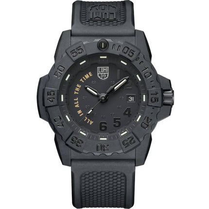 Luminox Men's Watch - Navy Seal All In All The Time Black Dial Strap | XS.3501.BO.AL ,