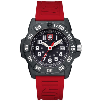 Luminox Men's Watch - Navy Seal Volition Rotating Bezel Red Rubber Strap | XS.3501.V ,