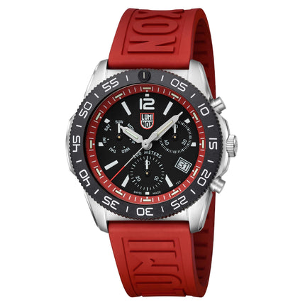 Luminox Men's Watch - Pacific Diver Swiss Quartz Chrono Red Rubber Strap | XS.3155 ,