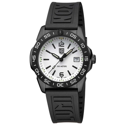 Luminox Unisex Watch - Pacific Diver Ripple Date White Dial Black Rubber Strap | XS.3127M ,