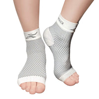 LxsGo ACTIVE Compression Ankle Foot Sleeves 1 Pair White ,