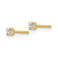 Madi K Kid's 14k  2mm Round CZ Basket Set Stud Earrings ,