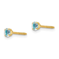 Madi K Kid's 14k 3mm Aquamarine Earrings ,