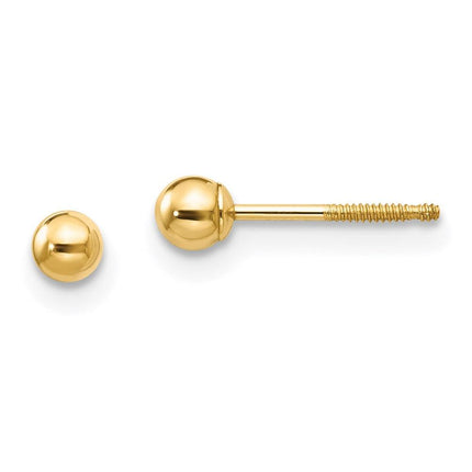 Madi K Kid's 14k 3mm Ball Screwback Earrings ,