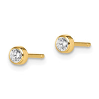 Madi K Kid's 14k 3mm CZ Bezel Post Earrings ,