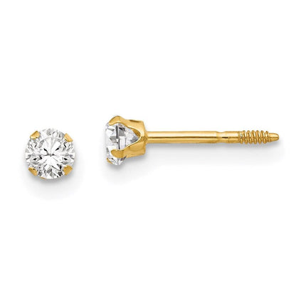 Madi K Kid's 14k 3mm CZ Earrings ,