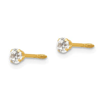 Madi K Kid's 14k 3mm CZ Earrings ,