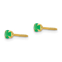 Madi K Kid's 14k 3mm Emerald Earrings ,