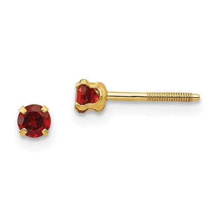 Madi K Kid's 14k 3mm Garnet Earrings ,