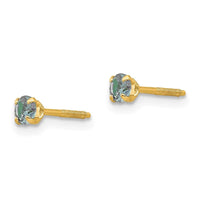 Madi K Kid's 14k 3mm Synthetic Birthstone Earrings ,