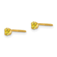 Madi K Kid's 14k 3mm Synthetic Citrine Earrings ,