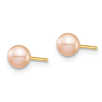 Madi K Kid's 14k 4-5mm Pink Round Freshwater Cultured Pearl Stud Post Earrings ,