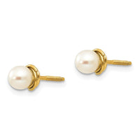 Madi K Kid's 14k 4-5mm Semi-round FW Cultured Pearl Love Knot Post Earrings ,