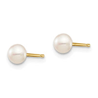 Madi K Kid's 14k 4-5mm White Button Freshwater Cultured Pearl Stud Post Earrings ,