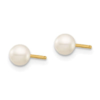 Madi K Kid's 14K 4-5mm White/Pink/Purple Round FWC Pearl Post Earrings Set ,