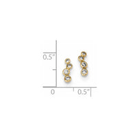 Madi K Kid's 14k  4-CZ Bezel Set Post Earrings ,
