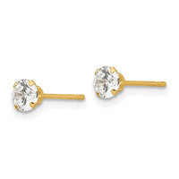 Madi K Kid's 14k 4mm CZ Post Earrings ,
