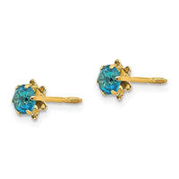 Madi K Kid's 14k 4mm Synthetic Blue Topaz (Dec) Screwback Earrings ,