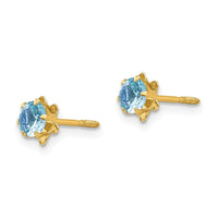Madi K Kid's 14k 4mm Synthetic (Mar) Screwback Earrings ,
