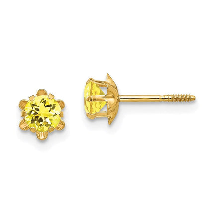 Madi K Kid's 14k 4mm Synthetic (Nov) Screwback Earrings ,