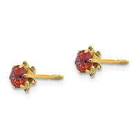Madi K Kid's 14k  4mm Synthetic Ruby (Jul) Screwback Earrings ,