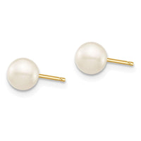 Madi K Kid's 14K 5-6mm White Round Freshwater Cultured Pearl Stud Post Earrings ,