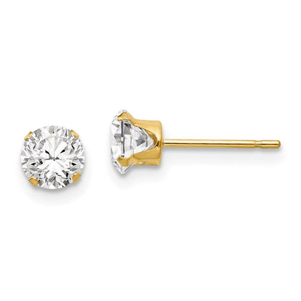 Madi K Kid's 14k 5mm CZ Post Earrings ,