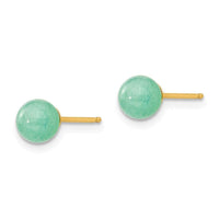 Madi K Kid's 14k 5mm Green Natural Stone Post Earrings ,