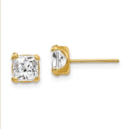 Madi K Kid's 14k 5mm Square CZ Post Earrings ,