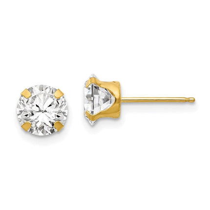 Madi K Kid's 14k 6.5mm CZ Post Earrings ,